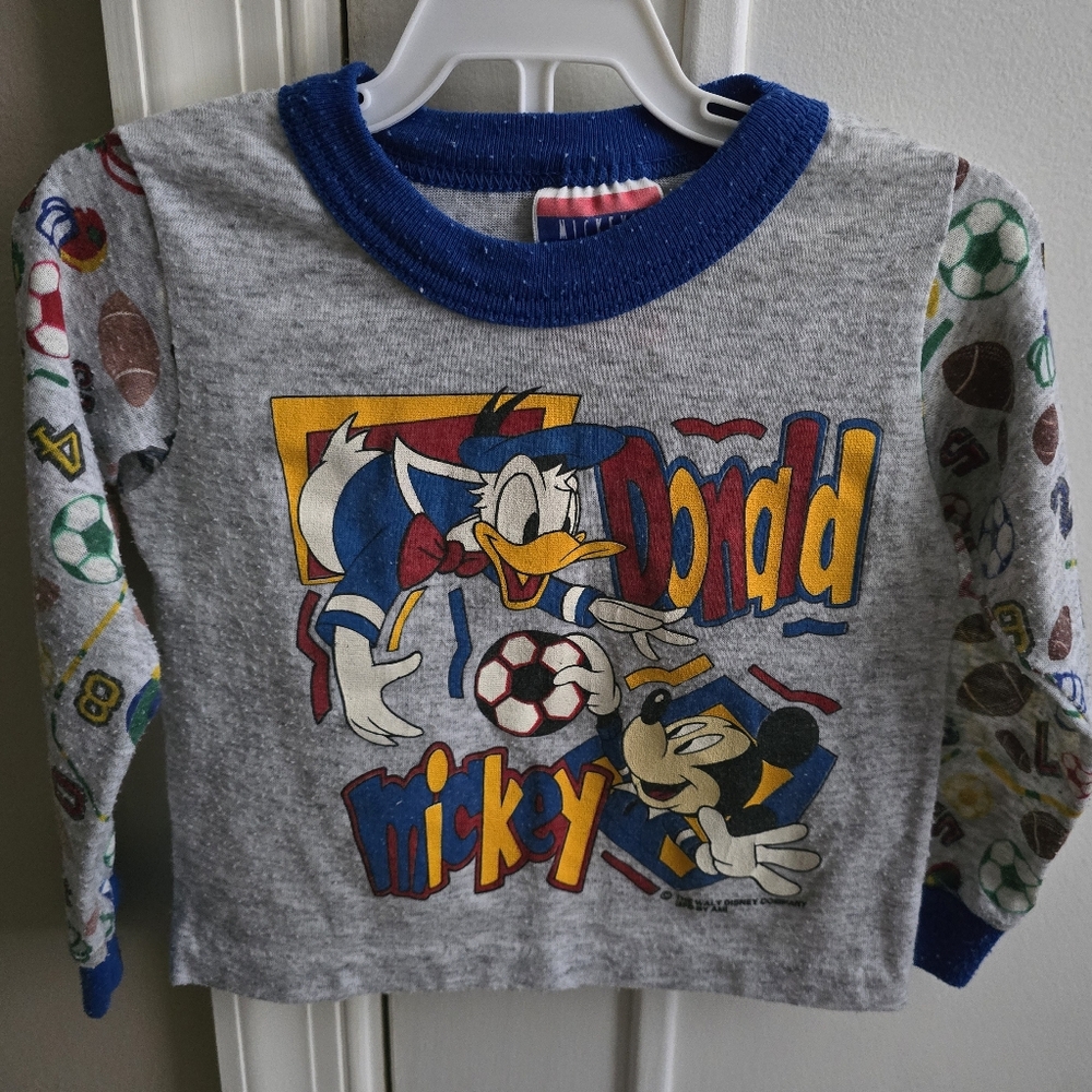 90s vintage Donald duck and mickey pajama top